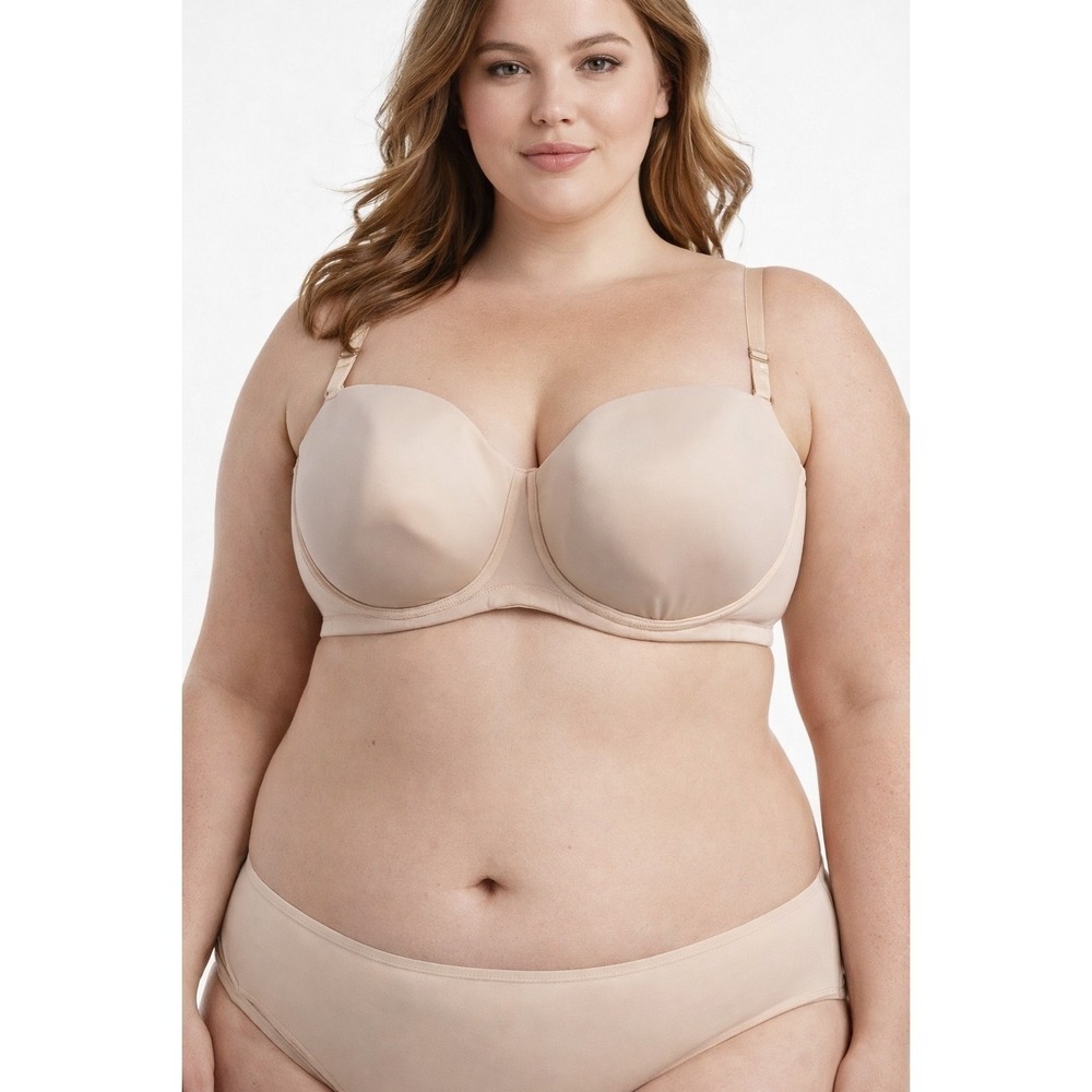 NWT Enchanted 44DD Strapless Multi-Way Padded Under Wire Nude Bra